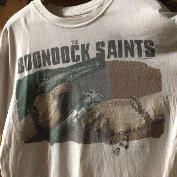 Vintage The Boondock Saints short sleeve shirt Aequitas veritas measurements - Picture 7 of 8